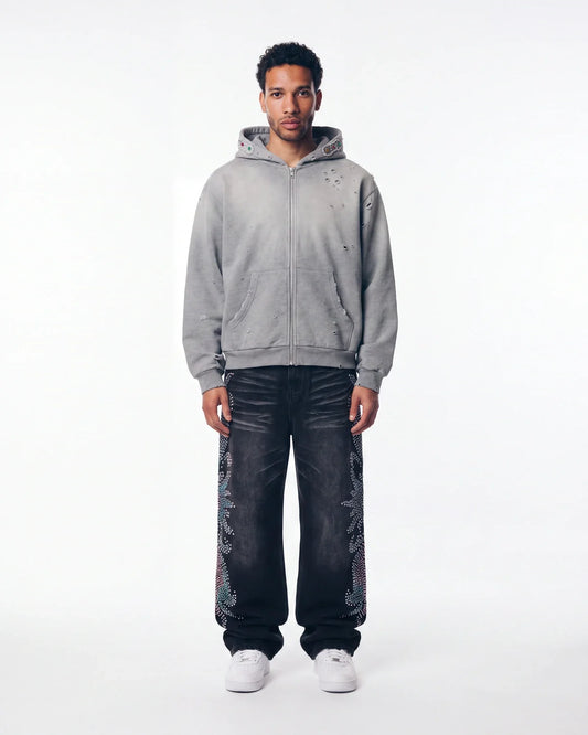 Bravest Studios Sapphire Zip Up Hoodie Heather Grey