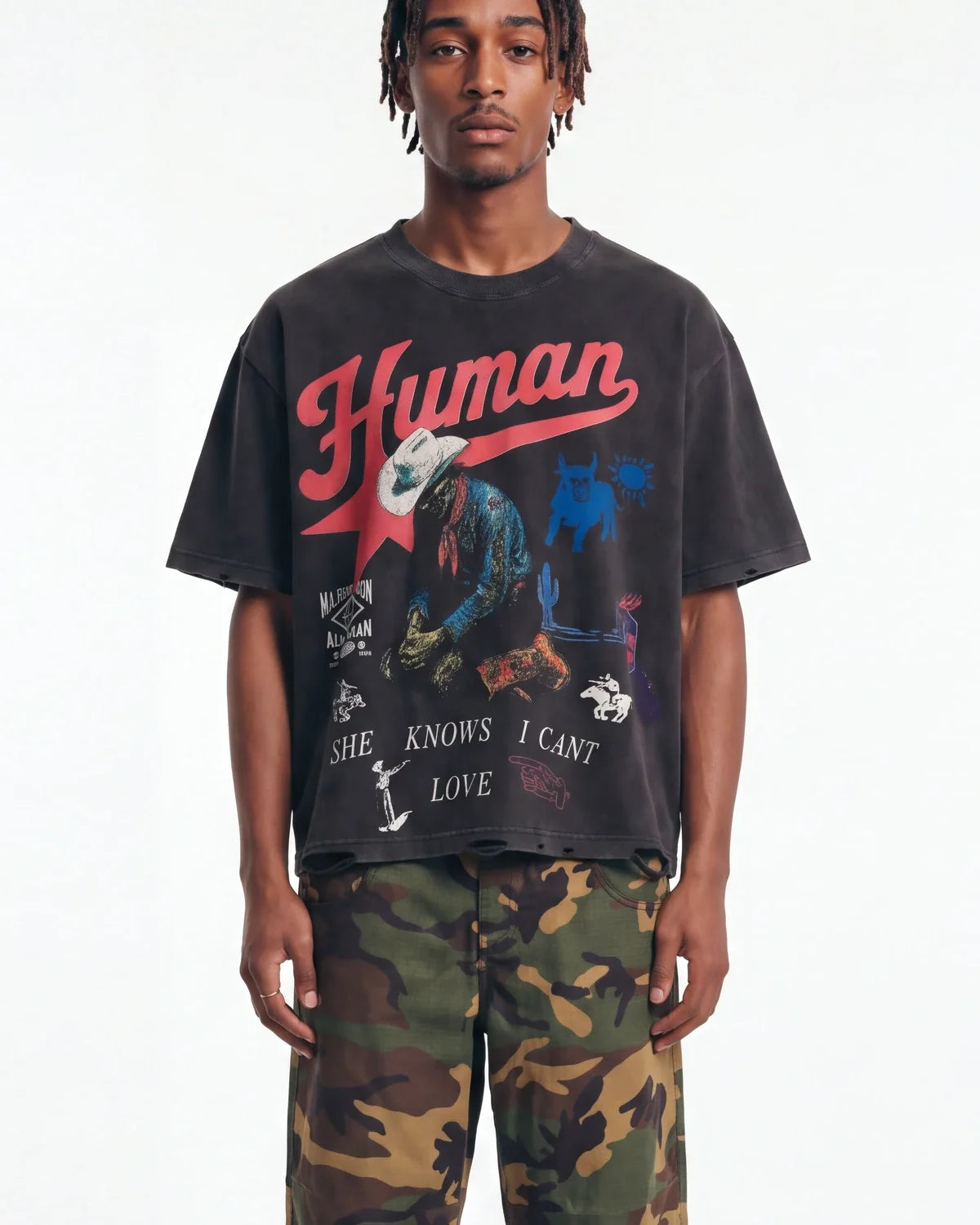 All Human Love Me, Hate Me Tee Black
