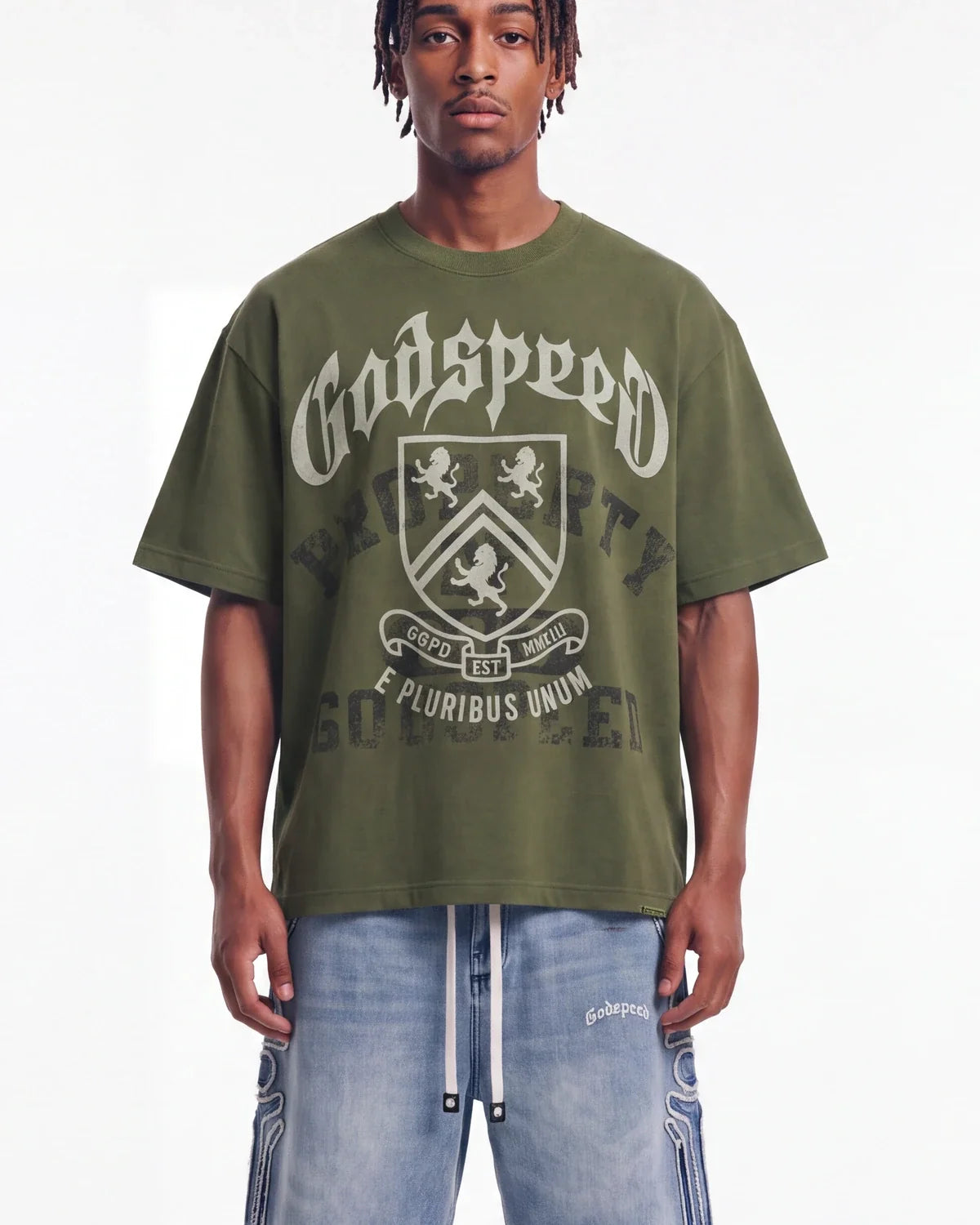 Godspeed Collegiate Tee Olive Wash