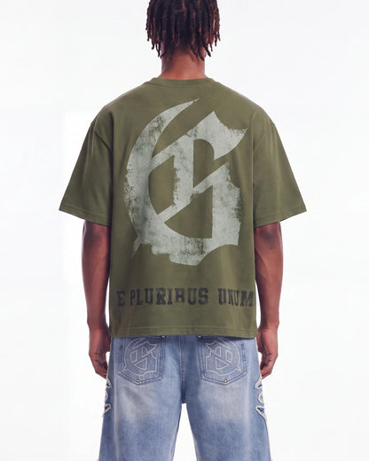 Godspeed Collegiate Tee Olive Wash