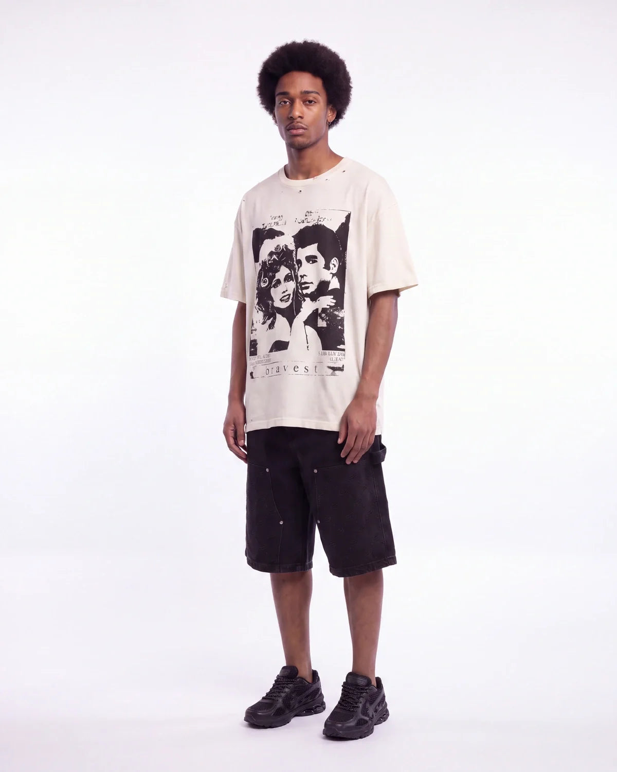 Triple Sevens Monogram Denim Shorts Black