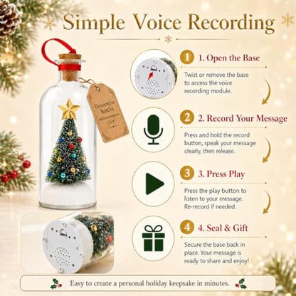 （B2G1 Free）2026 Recordable Christmas Tree Message Bottle Xmas Holiday Keepsake Christmas Props Christmas Ornament Christmas Tree Ornaments
