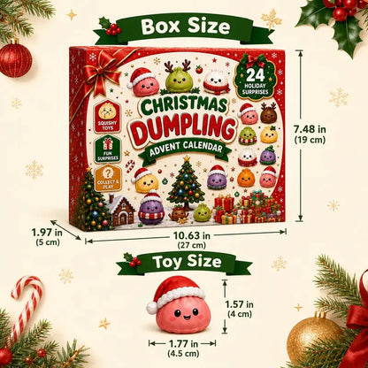 🎄🎁Świąteczny kalendarz adwentowy z mini-gniotkami (Squishies) 2026 – 24-dniowe odliczanie z gniotkami w kształcie pierożków i brokatowymi zabawkami