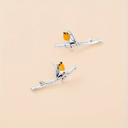 Pendientes de pájaro de dibujos animados