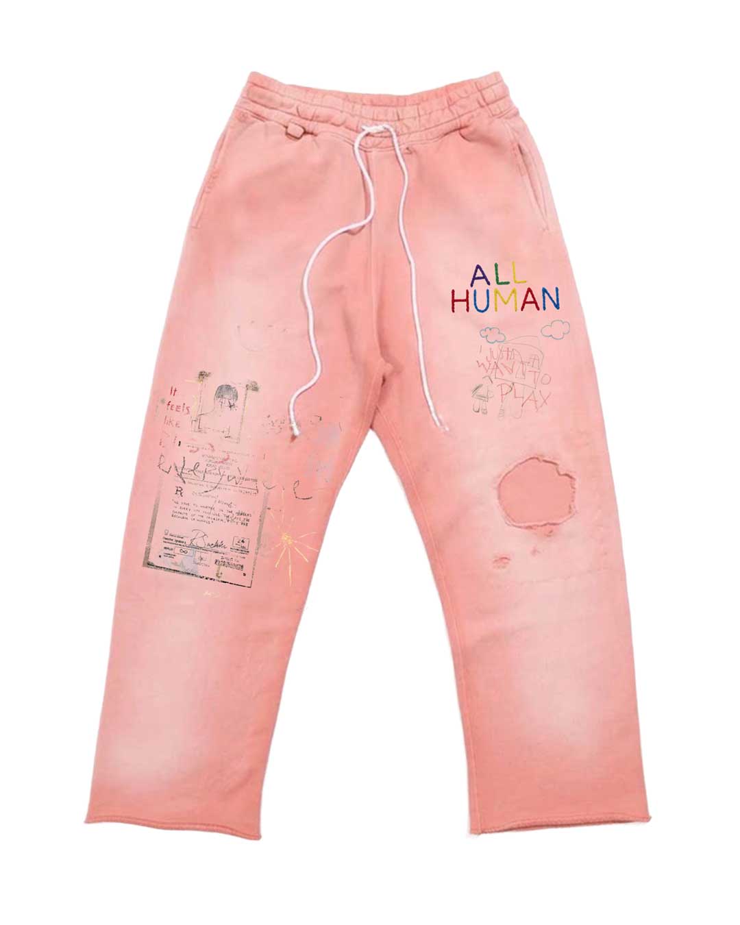 All Human Rehab Sweatpants Pink Wash