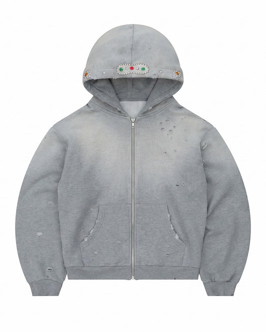 Bravest Studios Sapphire Zip Up Hoodie Heather Grey