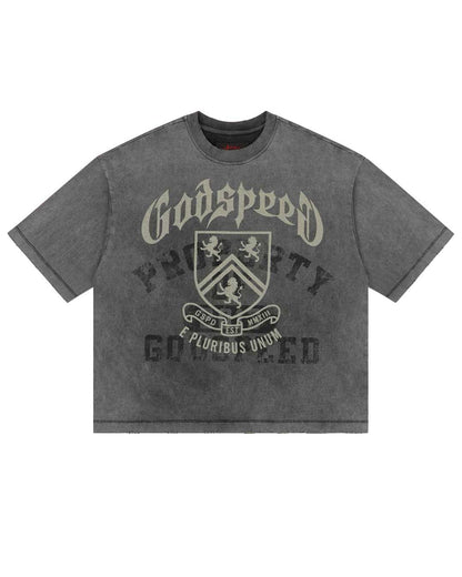 Godspeed Collegiate Tee Grey Wash