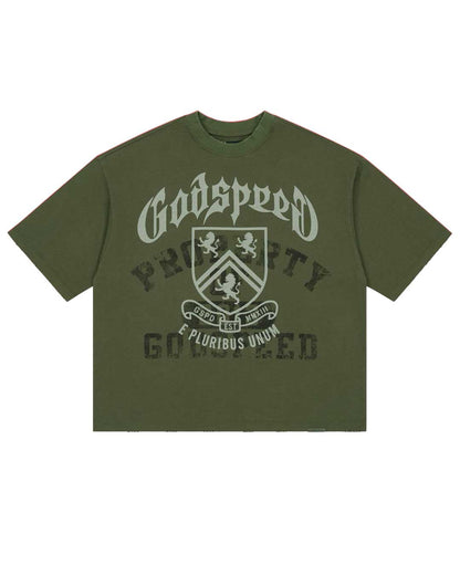 Godspeed Collegiate Tee Olive Wash