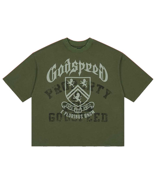 Godspeed Collegiate Tee Olive Wash