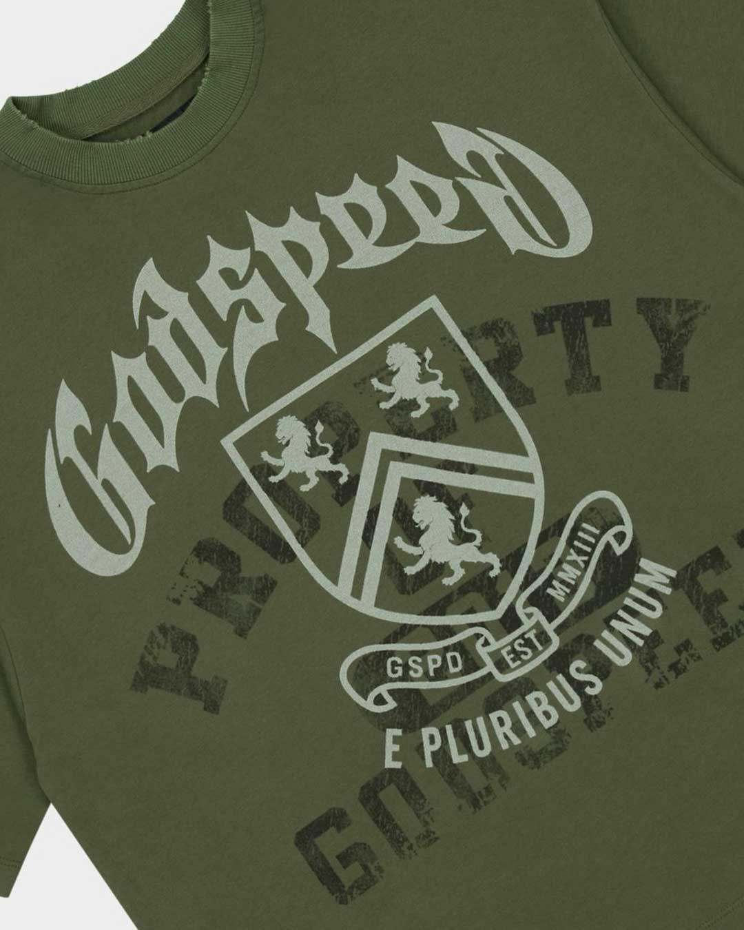 Godspeed Collegiate Tee Olive Wash
