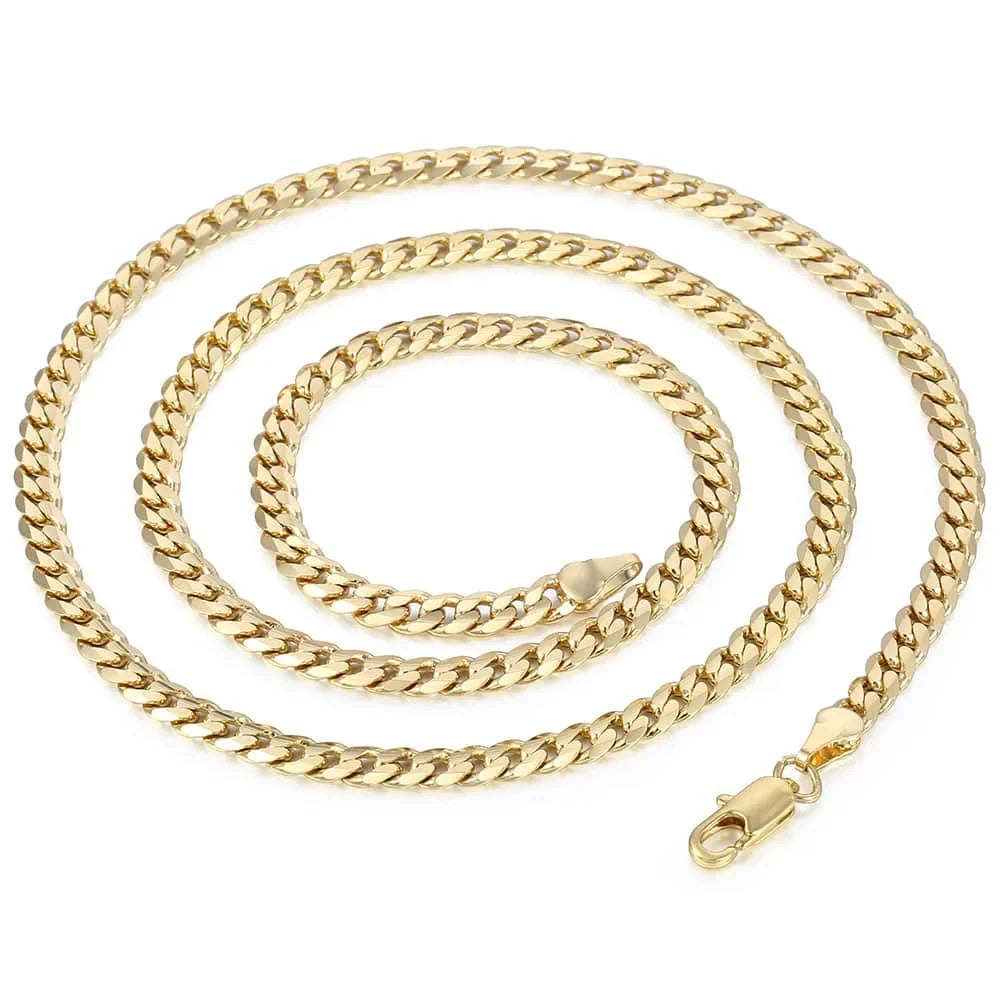 Trendsmax Men's Cuban Link Chain Necklace Gold Color  Chain Necklace Gift For Men Hiphop Wholesale Jewelry 4.5mm 50cm 60cm GN438