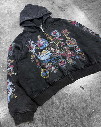 Righteous Risen King Zip Up Hoodie Black