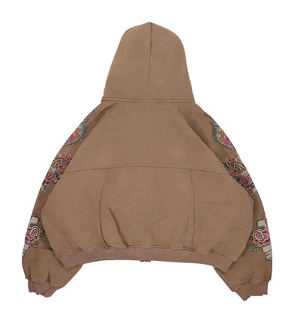 Righteous Risen King Zip Up Hoodie Brown