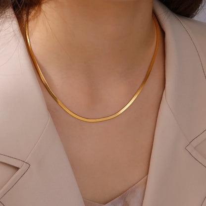 Skyrim Stainless Steel Snake Chain Necklace for Women Men Gold Color Herringbone Choker Neck Chains 2026 Trend Jewelry Gift Hot