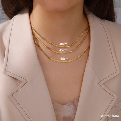 Skyrim Stainless Steel Snake Chain Necklace for Women Men Gold Color Herringbone Choker Neck Chains 2026 Trend Jewelry Gift Hot