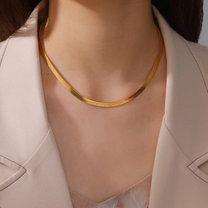 Skyrim Stainless Steel Snake Chain Necklace for Women Men Gold Color Herringbone Choker Neck Chains 2026 Trend Jewelry Gift Hot