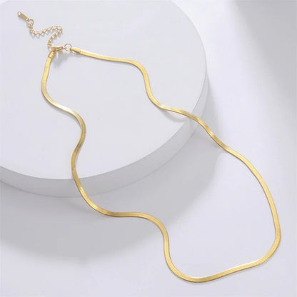 Skyrim Stainless Steel Snake Chain Necklace for Women Men Gold Color Herringbone Choker Neck Chains 2026 Trend Jewelry Gift Hot