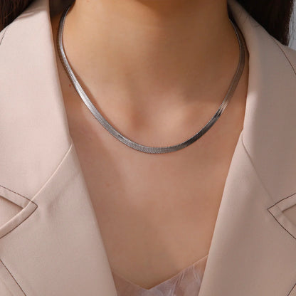 Skyrim Stainless Steel Snake Chain Necklace for Women Men Gold Color Herringbone Choker Neck Chains 2026 Trend Jewelry Gift Hot