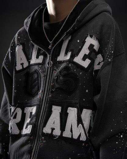 Vale Forever Classico Zip Up Hoodie Black
